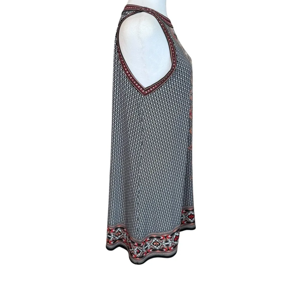 Max Studio Sleeveless Black White Geometric Dress Large Petite Casual Boho EUC - Image 5