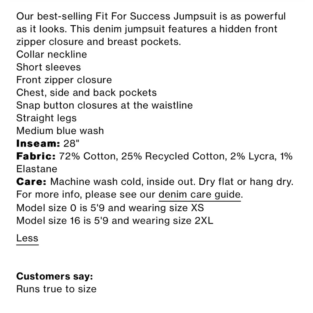 NWOT Good American Fit For Success Denim Jumpsuit Blue Size XS Retail $179.00 - Image 5