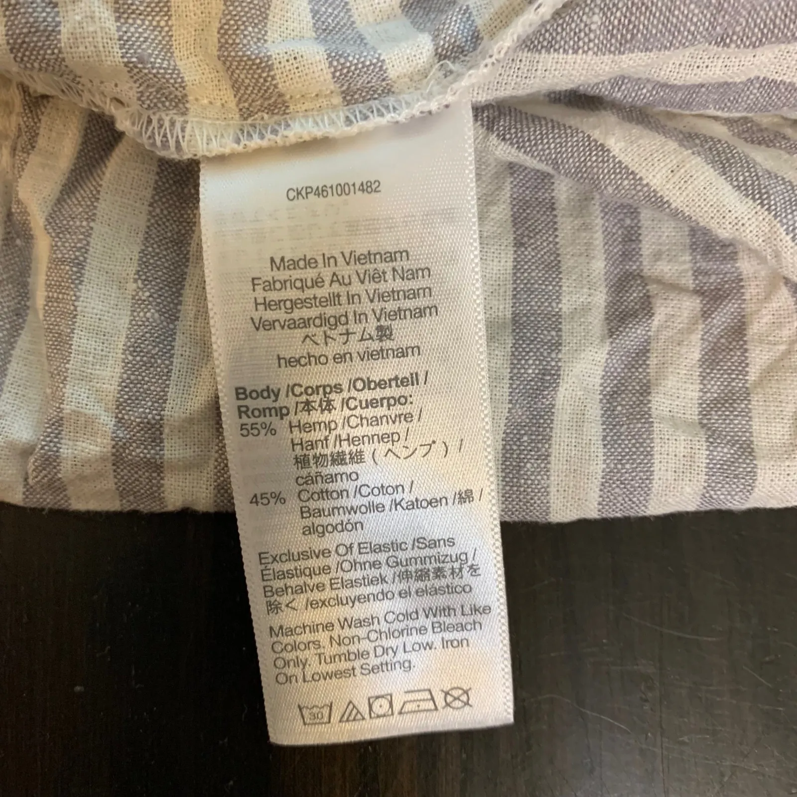 J Crew Striped Tiered Boho Maxi Long Dress Hemp Blend Square Neck Natural Fibers - Image 4