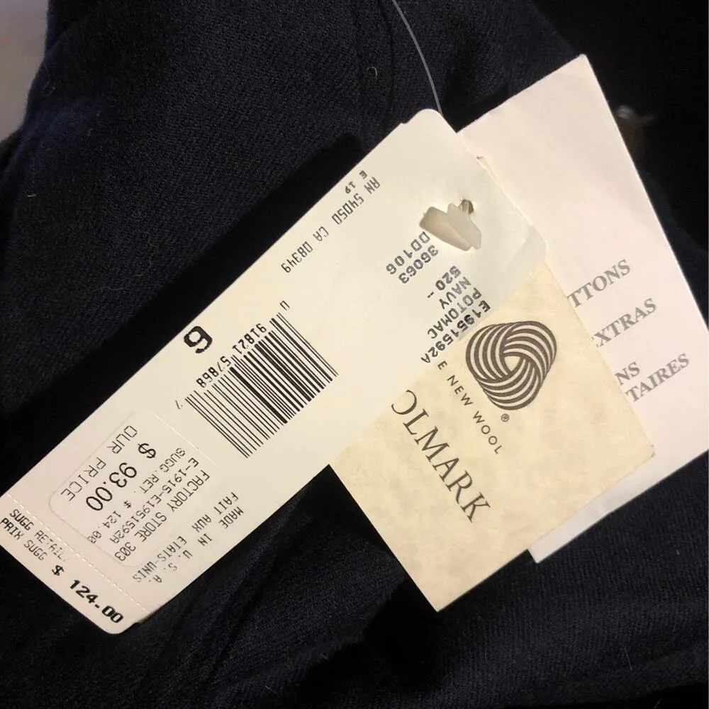 NWT vintage Jones New York country navy wool high waisted pleated pants size 6 - Image 4