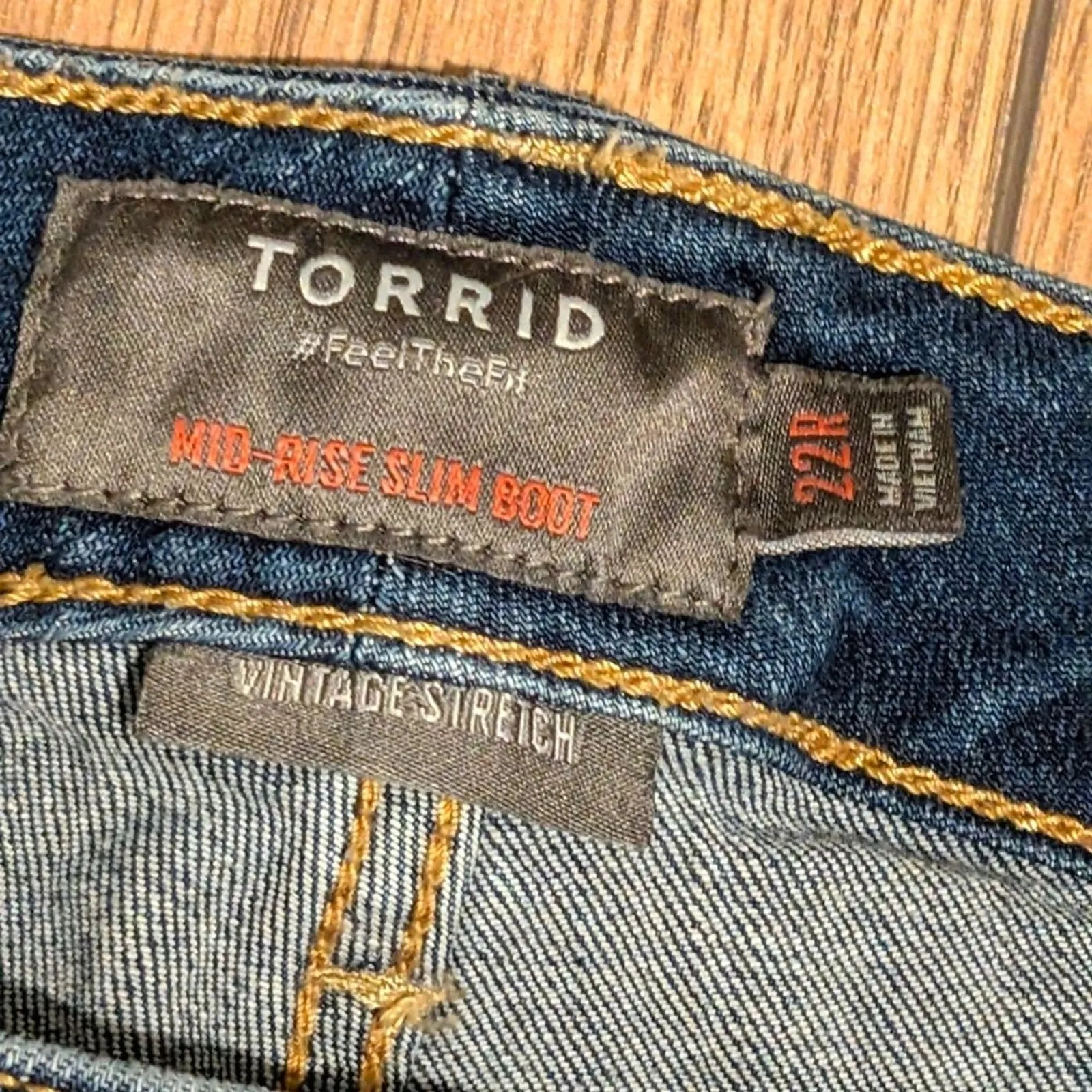 TORRID Plus 22 Mid Rise Slim Boot Vintage Stretch‎ Denim JEANS 22R 3X - Image 3