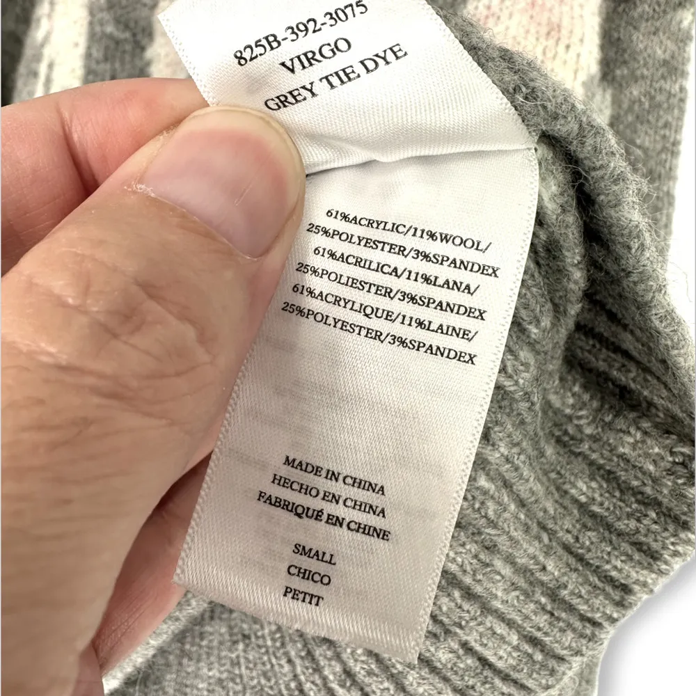 RAILS | NWT | Small | Virgo Grey Tie-Dye Wool Blend Long Sleeve Crewneck Sweater - Image 9