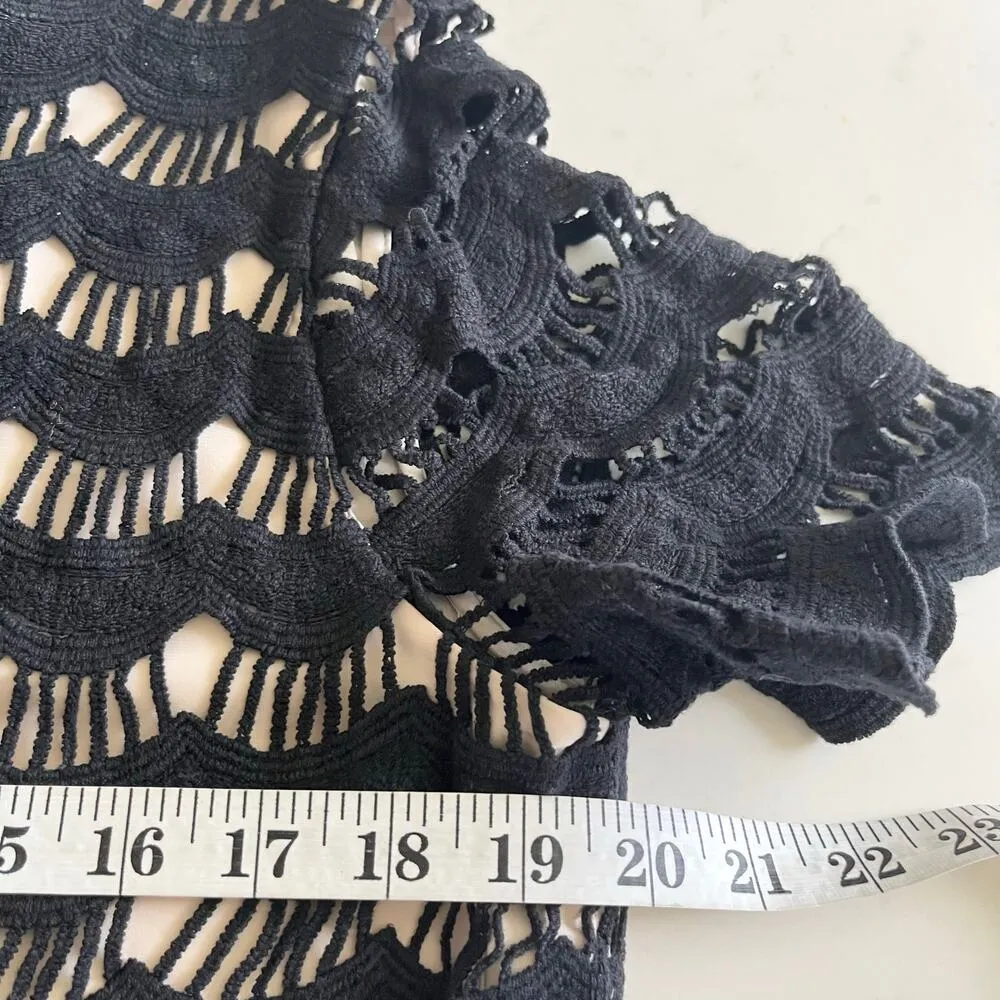 Kate Spade black cream scallop lace top size 10 - Image 8