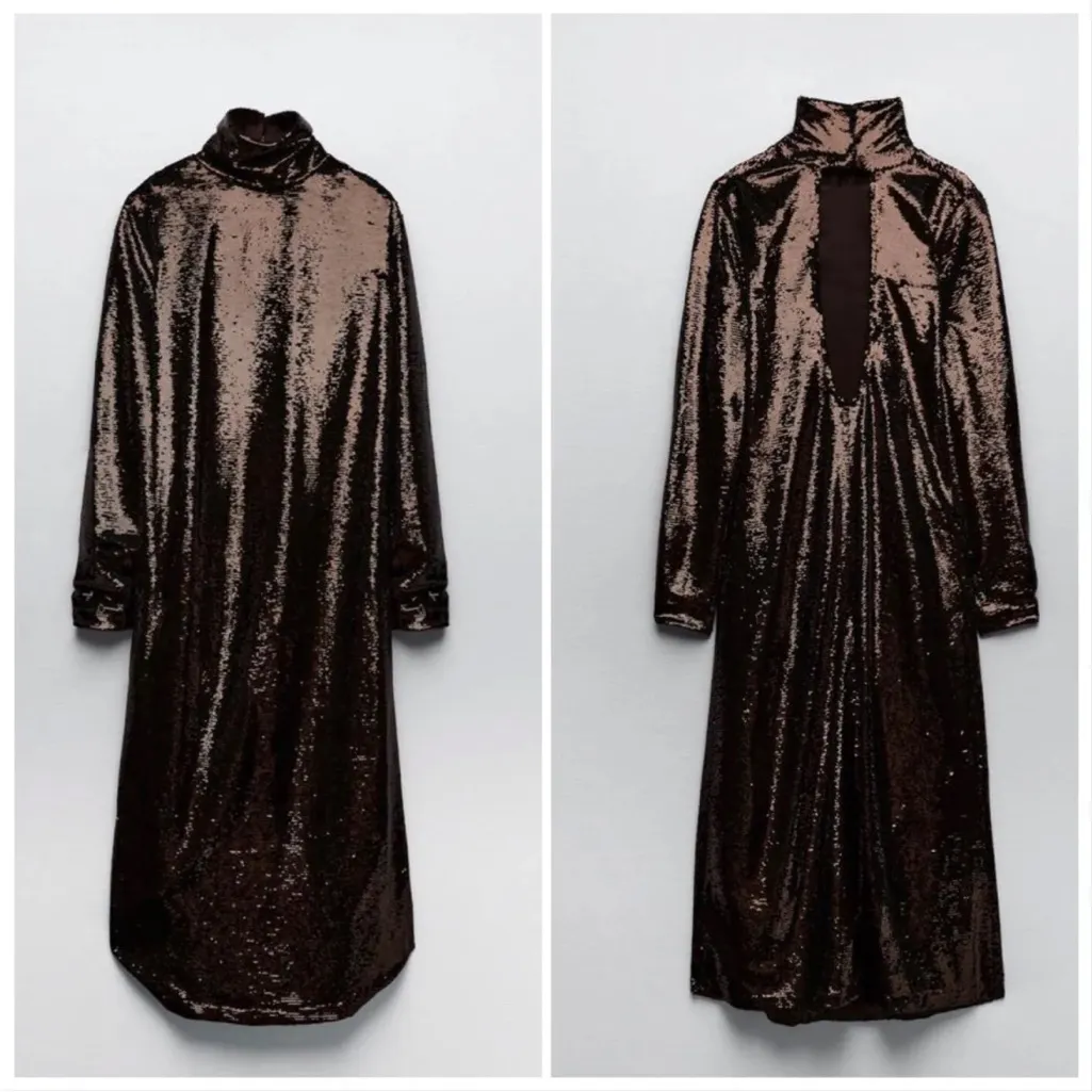 NWT ZARA BLOGGERS FAV LIMITED EDITION  ALL OVER SEQUINS MIDI DRESS - Image 13