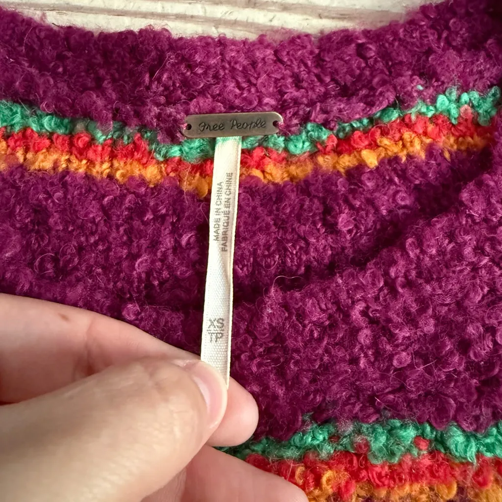 Free people best day ever Striped Multicolor Sweater size xs - Image 3