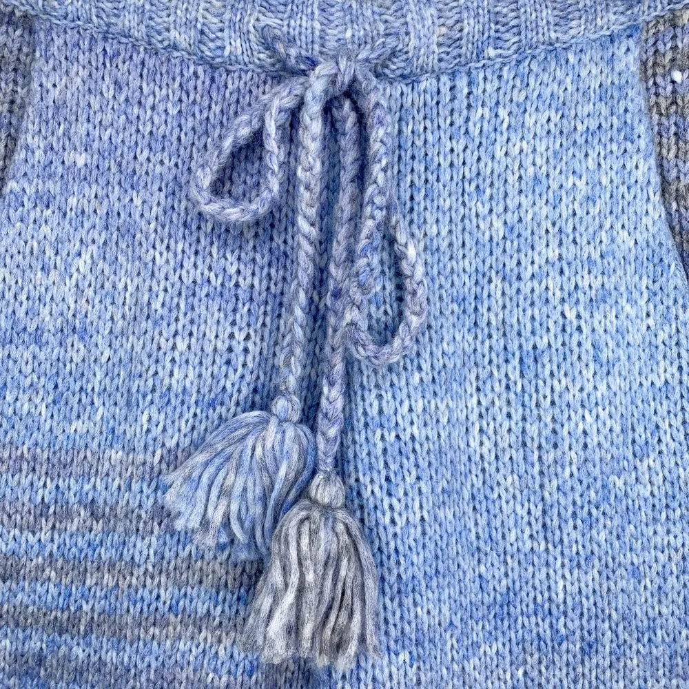 LoveShackFancy Blue Horizon Ombré Stripe Knit Wool Alpaca Blossom Pants Joggers - Image 5