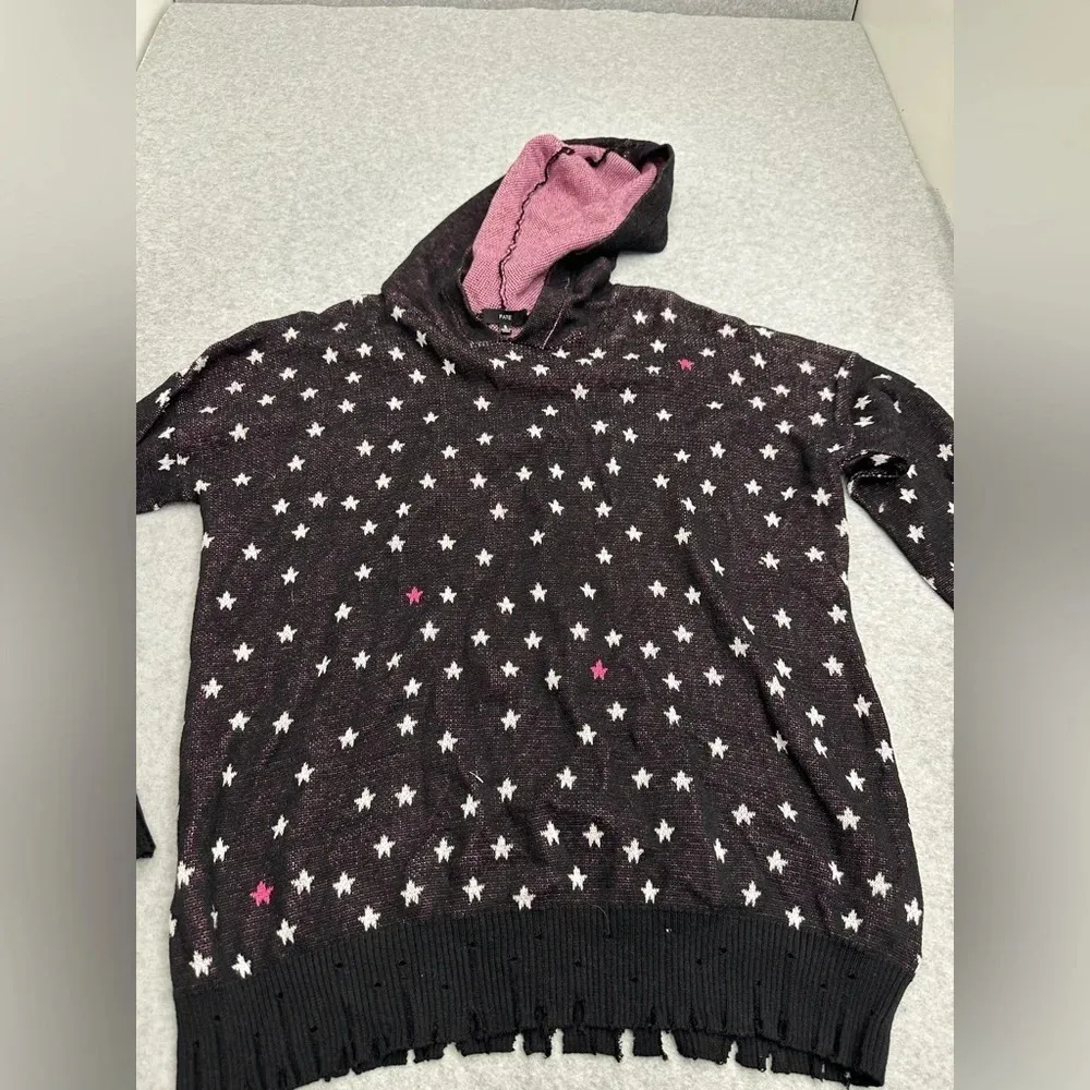 Fate Black and pink star sweatshirt with hoodie 100% cotton Small H0221 - Image 2