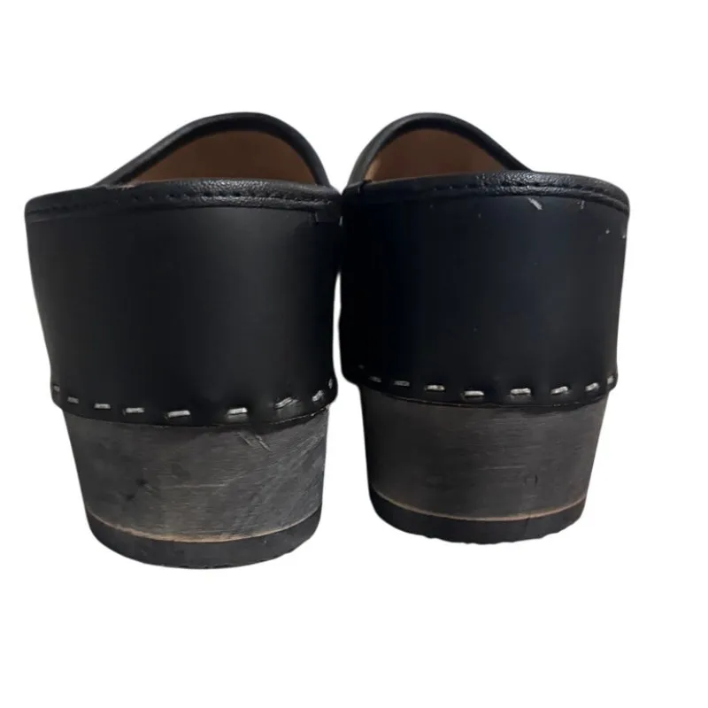 SIMSON Maestro Clogs — Black Leather Wooden Clogs — Women’s EU 37 / US ~6.5–7 - Image 3