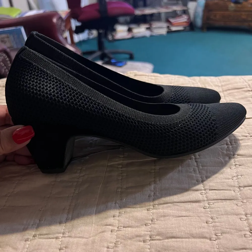 Eileen Fisher Black Knit Mesh‎ Pointed Toe Flats Comfort Professional Shoes - Image 7