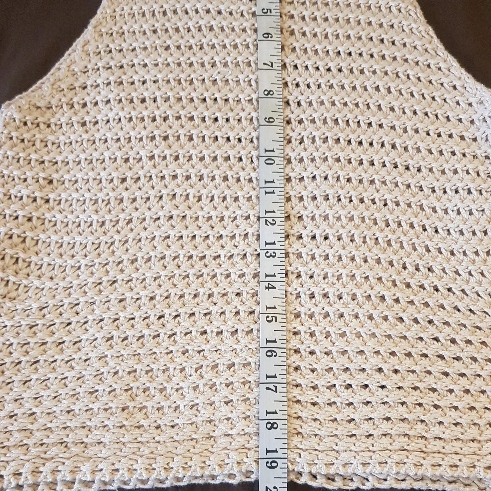 Gap Womens Sweater Tank Sz Small Crochet Beach Bohemian Boho Neutral Minimalist - Image 13