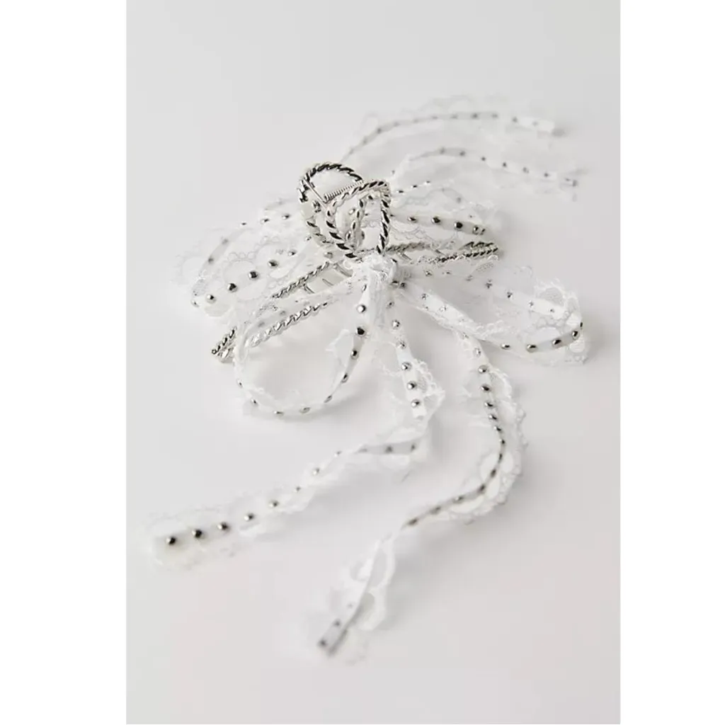 Free People Ethereal Dainty Coquette Mallory Studded Lace Claw Hair Clip NWT - Image 4