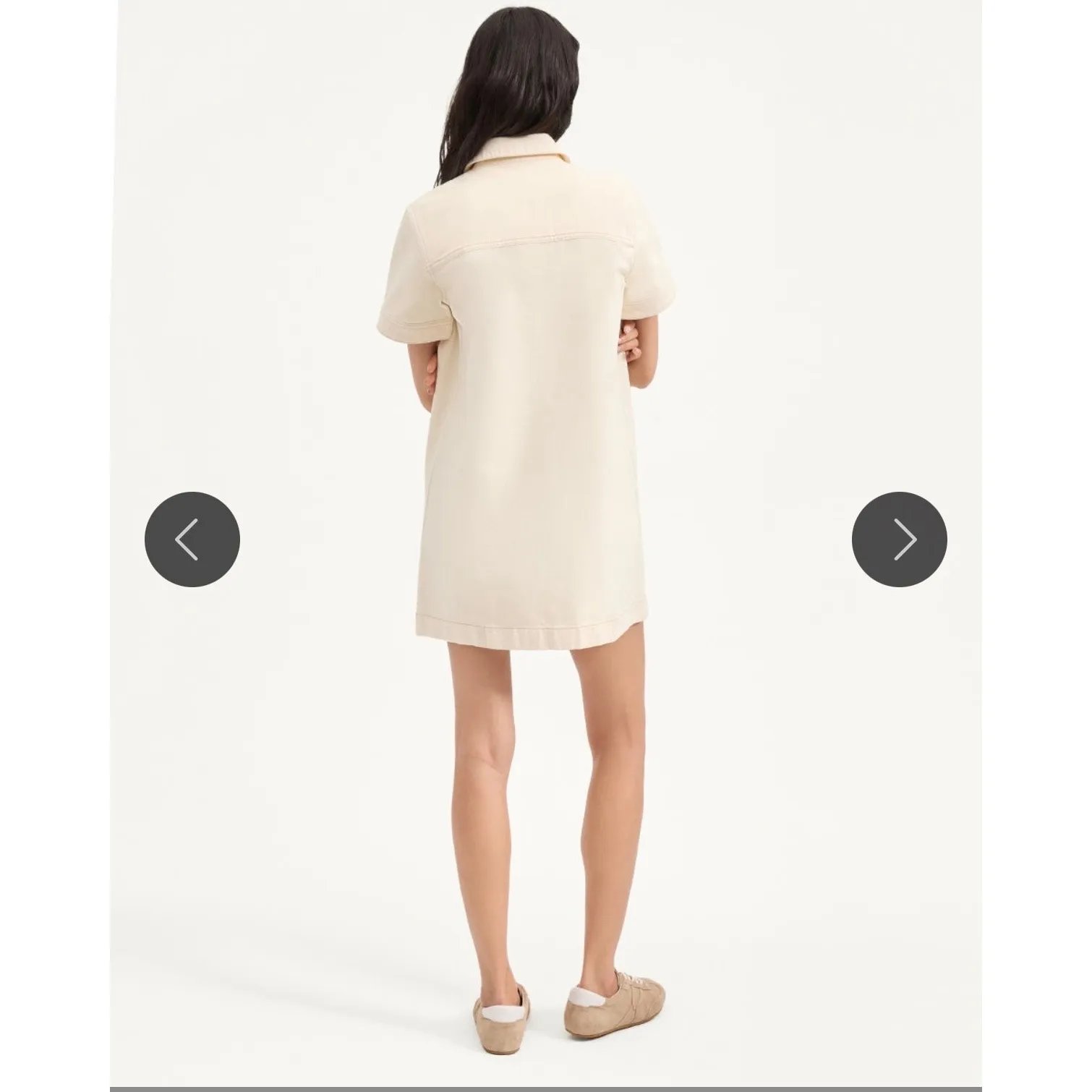 NEW NWT Veronica Beard Otto Polo Mini Dress Womens 6 Ecru Beige Denim - Image 4