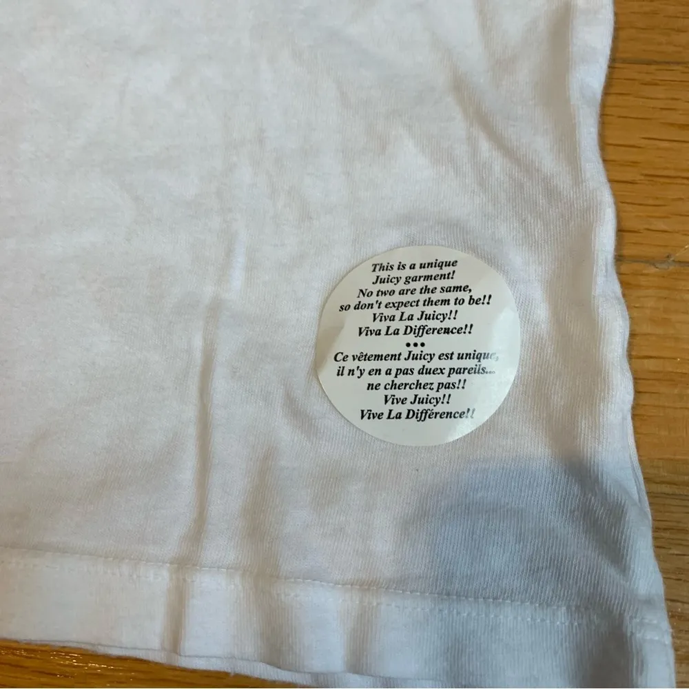 Juicy Couture Pam Gela Tree Short Sleeve Logo Jrsy 2 Shirt White Women’s Medium - Image 3