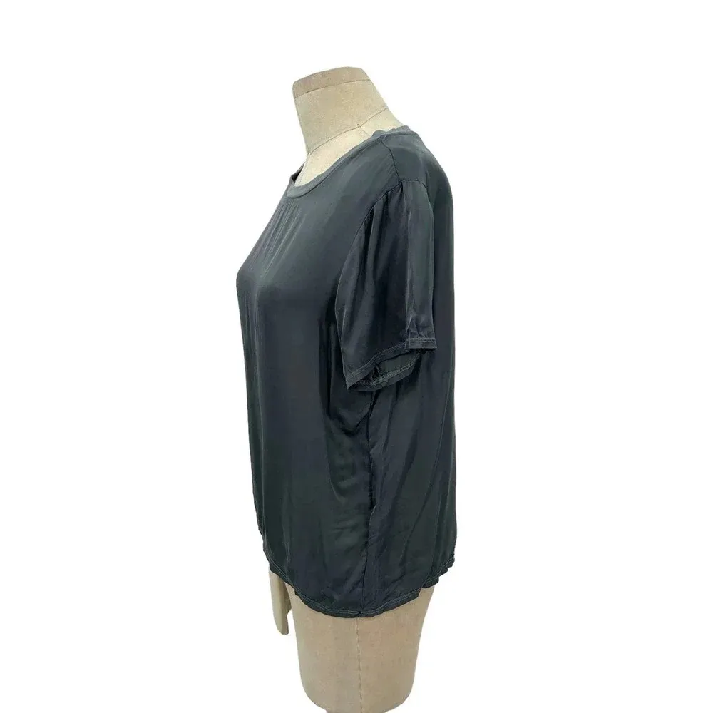 Nation LTD Marie Sateen Satin Tee Shirt Gray Size‎ Small - Image 8