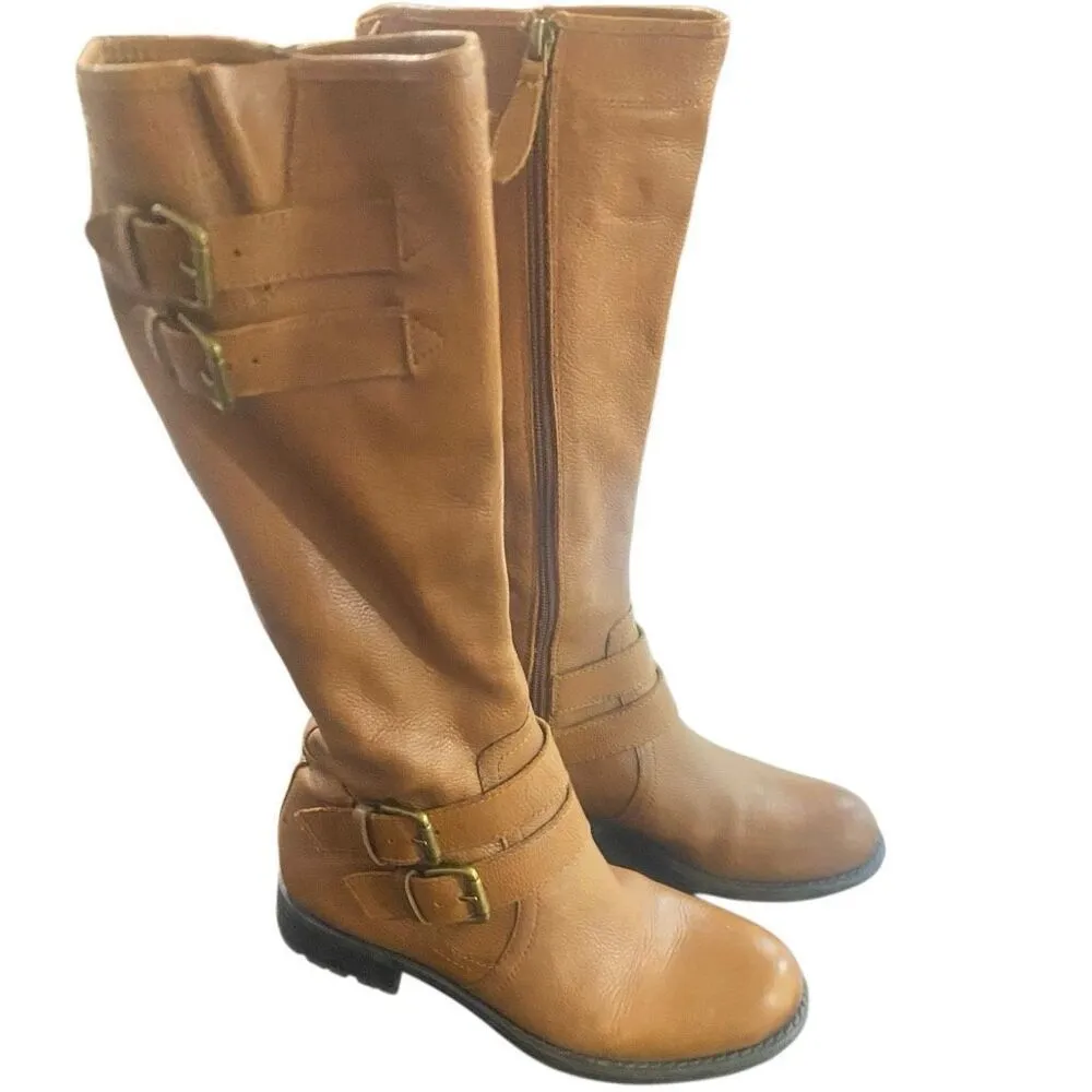 Franco Sarto size 7M leather upper calf boot camel color - Image 8