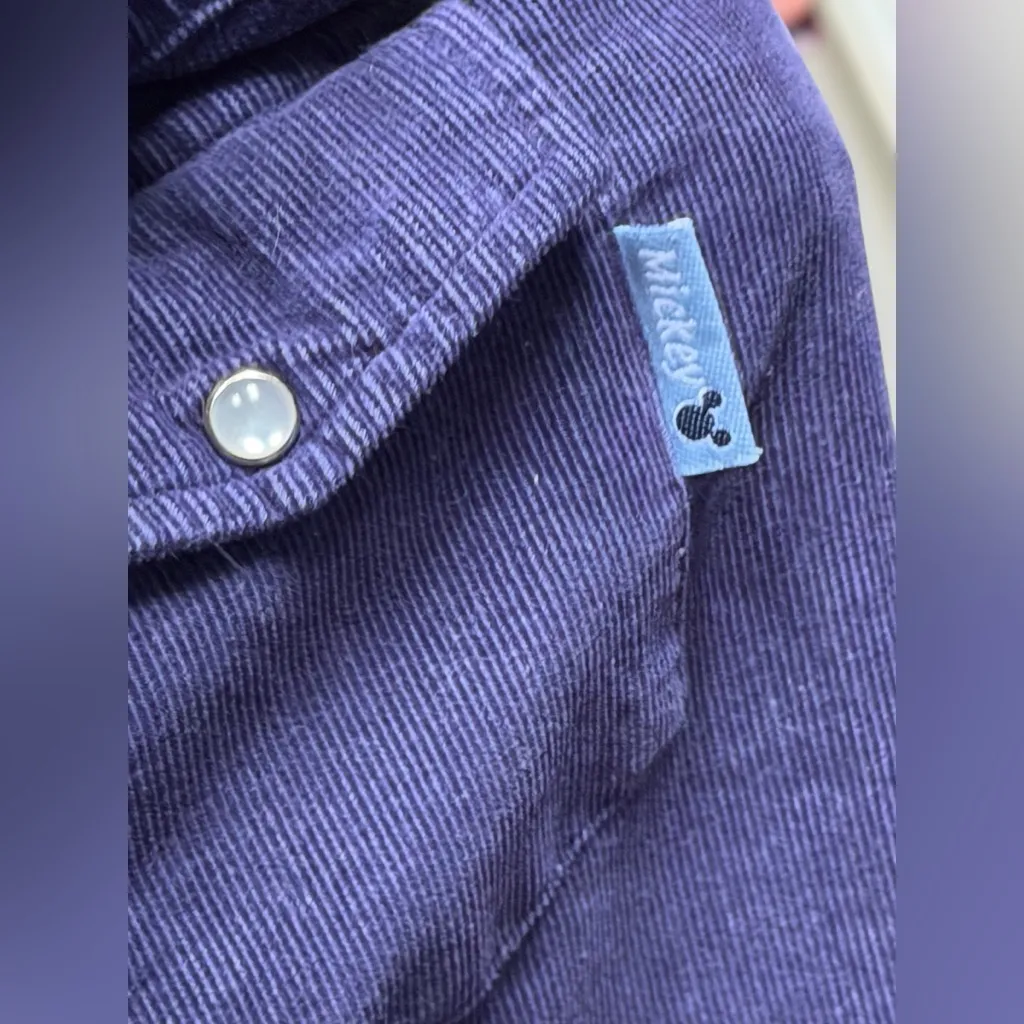 Vintage 90s Mickey Mouse Unlimited Corduroy Embroidered Western Shirt Cowgirl Blue Size M - Image 5