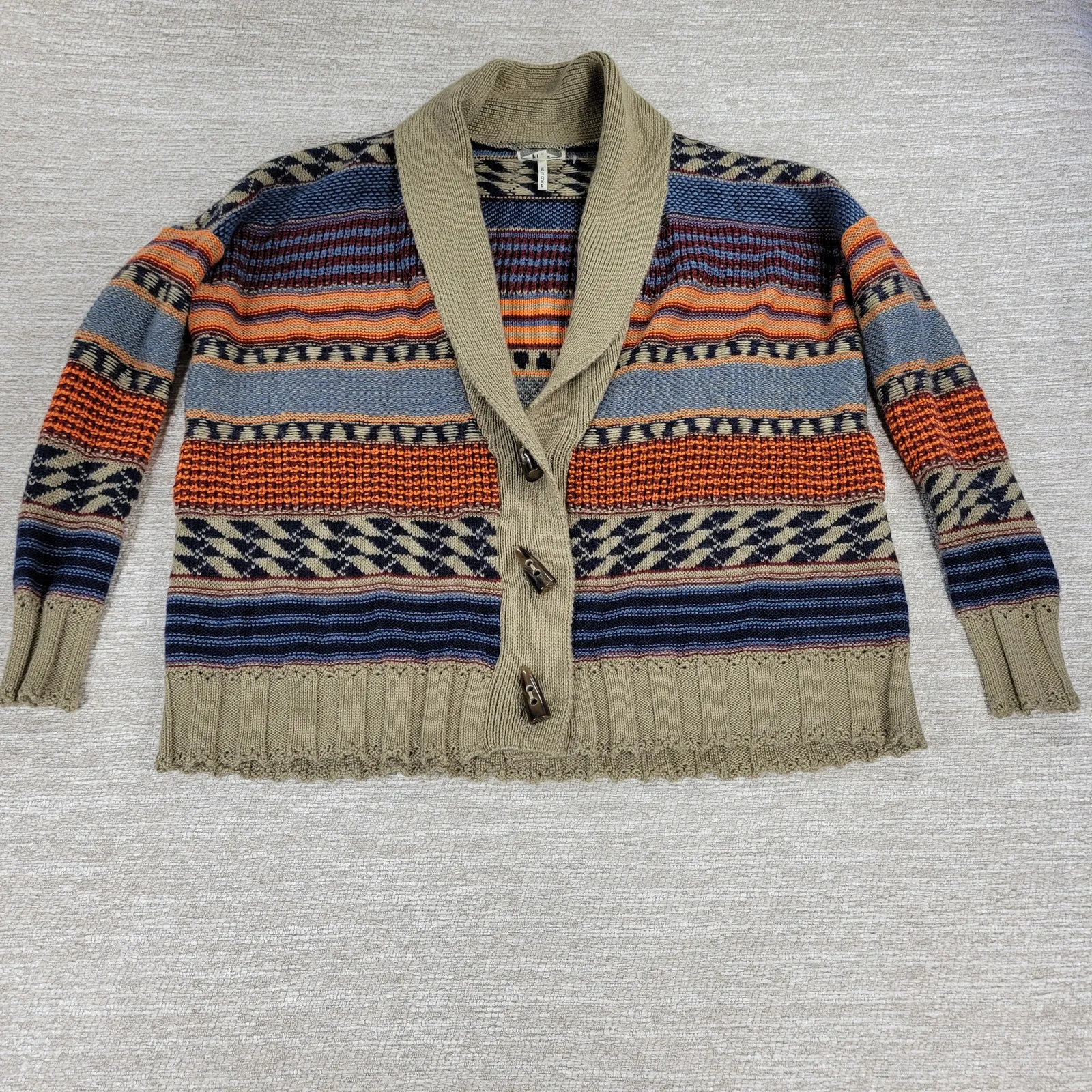 Kirra Wool Blend Toggle Cardigan Sweater Shawl Collar Boho Fall Knit Small - Image 11