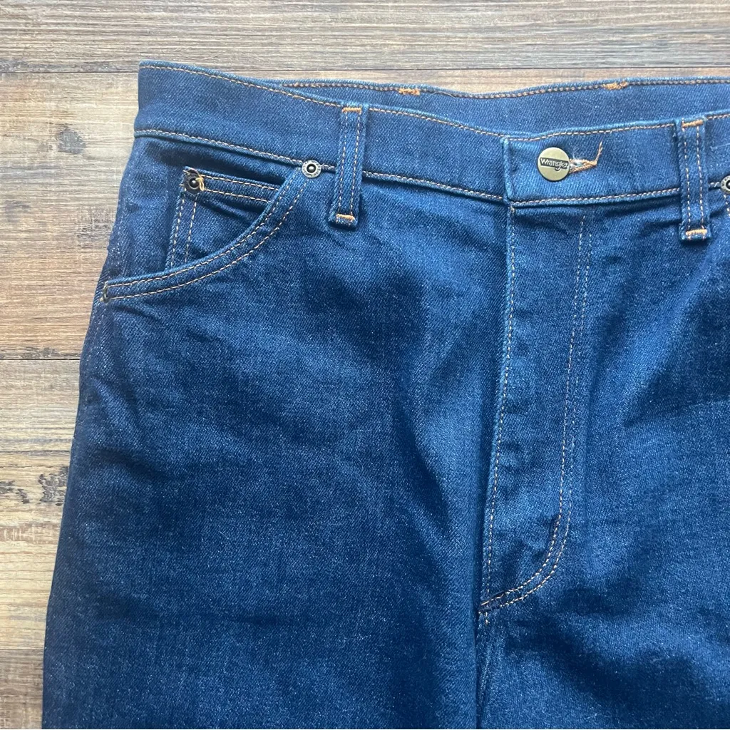 Vintage Wrangler Womens Dark Wash High Rise Straight Leg Jeans USA Sz 14 - Image 2