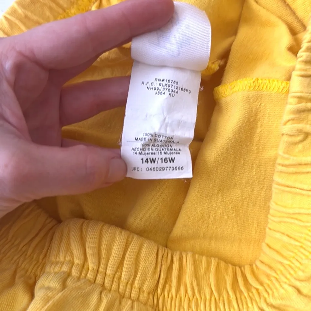 Women’s 14W 16W Bright Yellow Shorts 100% Cotton Just My Size Summer Long Shorts - Image 3