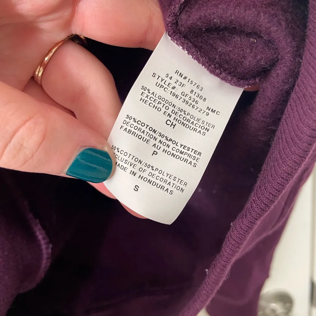 EUC Champion women’s dark purple pink logo pullover hooded sweatshirt‎ small - Image 5