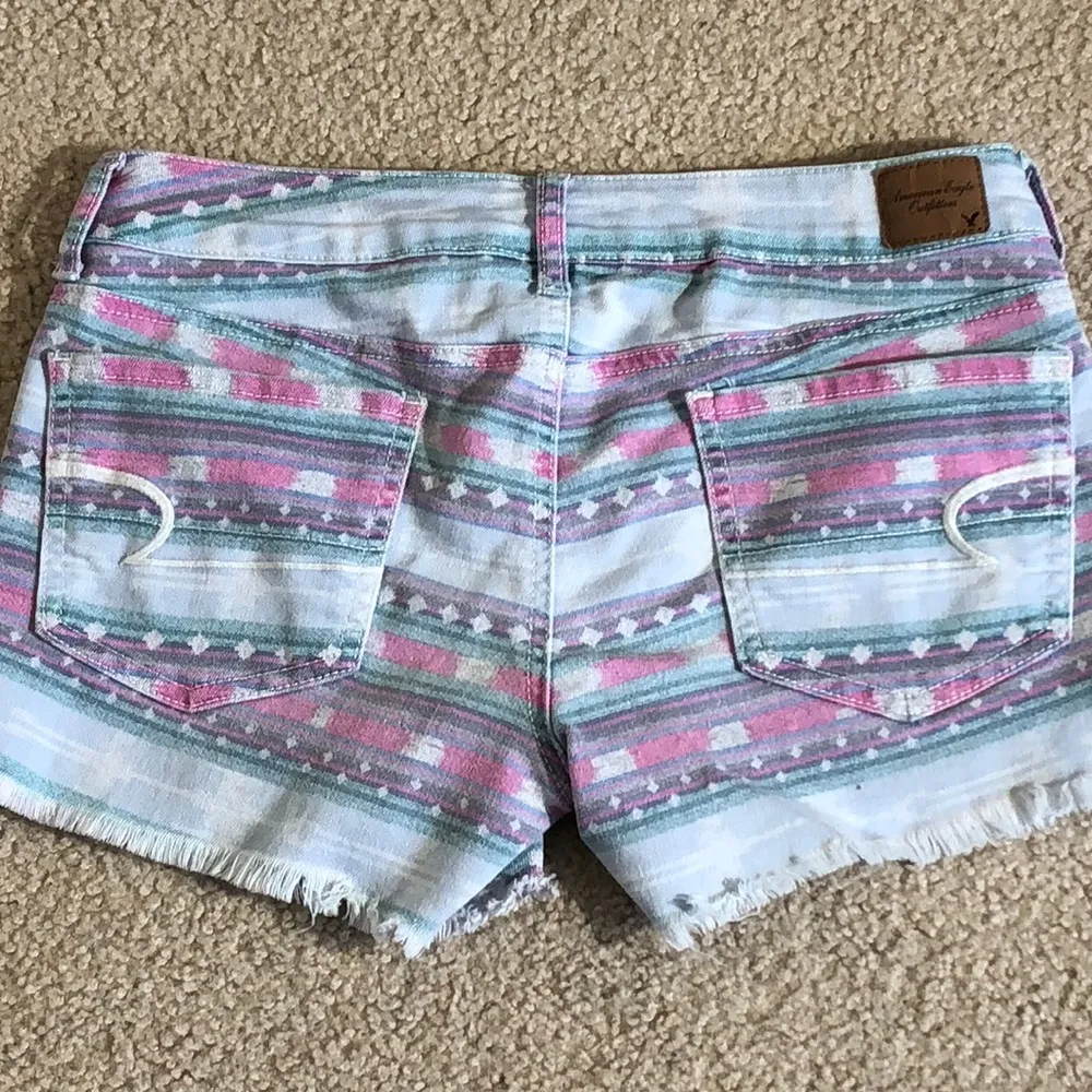 AEO American Eagle Southwest Print Denim Shorts 6 - Image 2