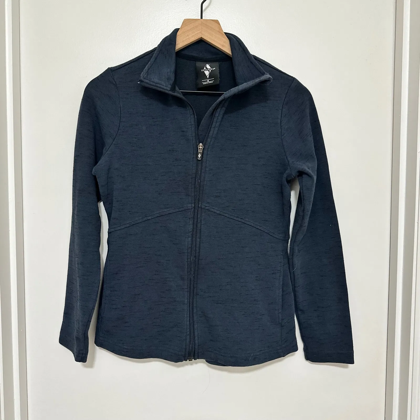 SKECHERS | Women's Full Zip Goknit Navy Blue Athleisure Athletic Jacket, Size S - Image 3