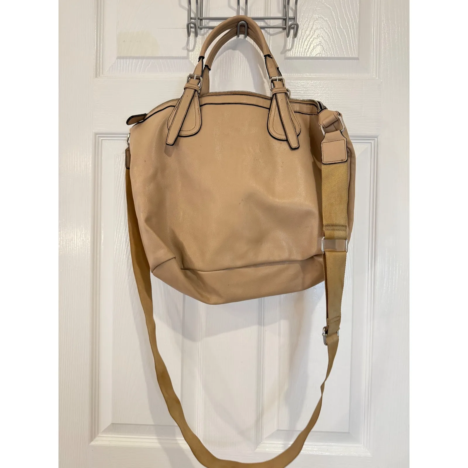Christian Siriano Satchel‎ Shoulder Bag Beige Purse Handbag Tan - Image 5