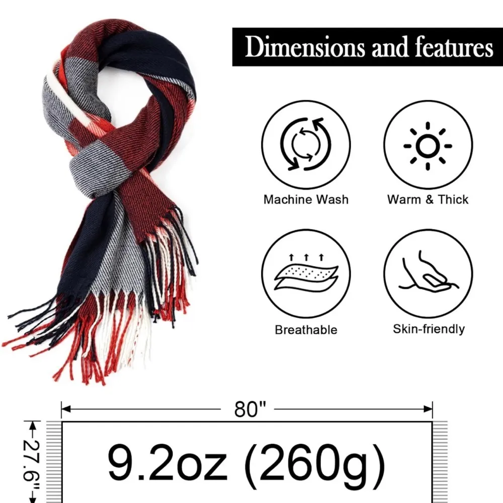 Womens Winter Scarf| Fashion Cashmere Feel| Shawls and Wraps| Long Blanket Scarf - Image 5