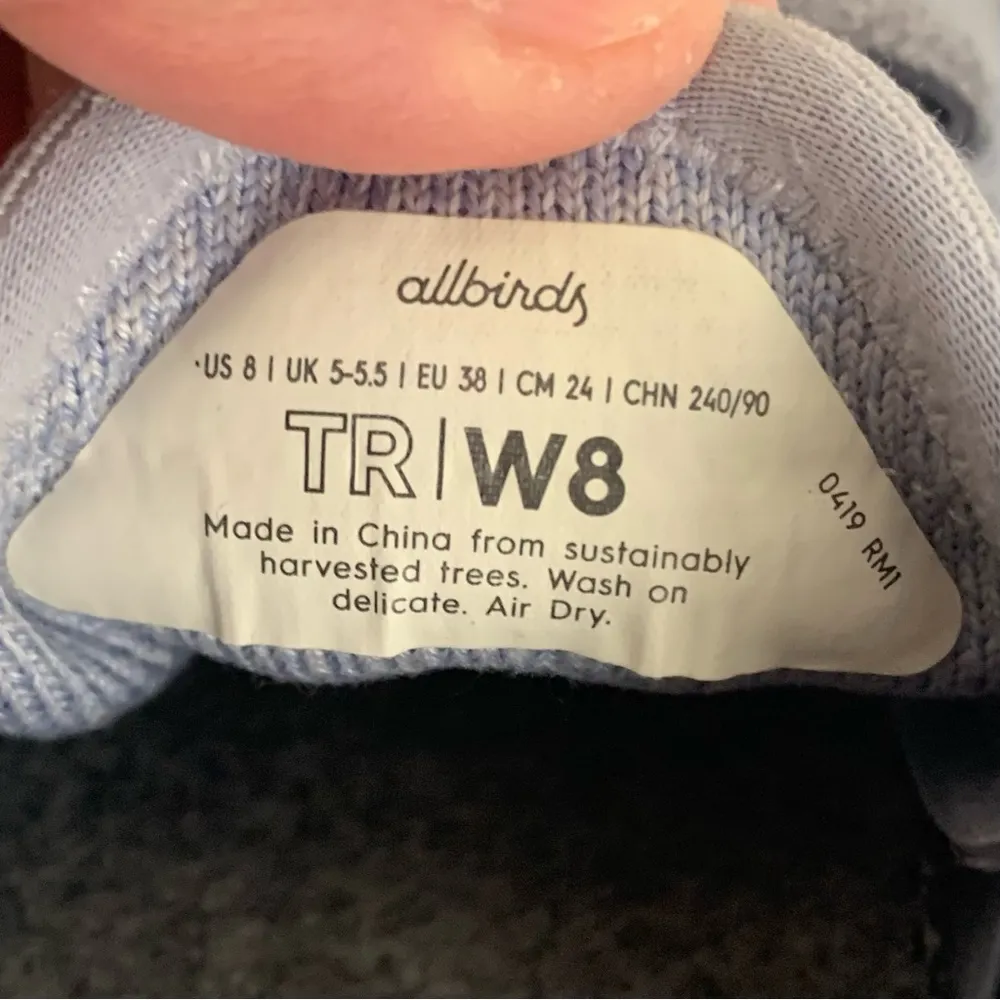 Allbirds Women’s True Runners TR Baby Blue Lace Up Sneakers Size 8 - Image 14