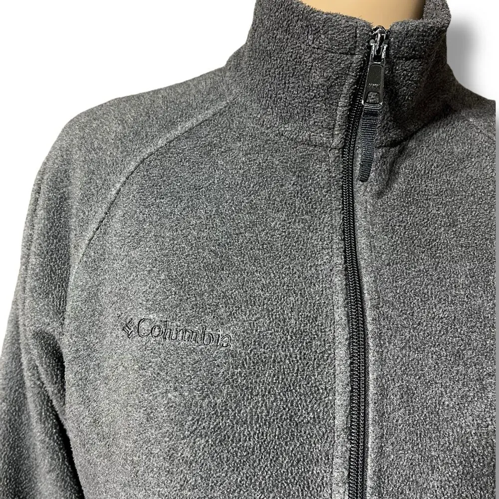 Columbia Womens Full Zip Casual Outdoor Fleece Sweatshirt Jacket Gray Small - Image 2