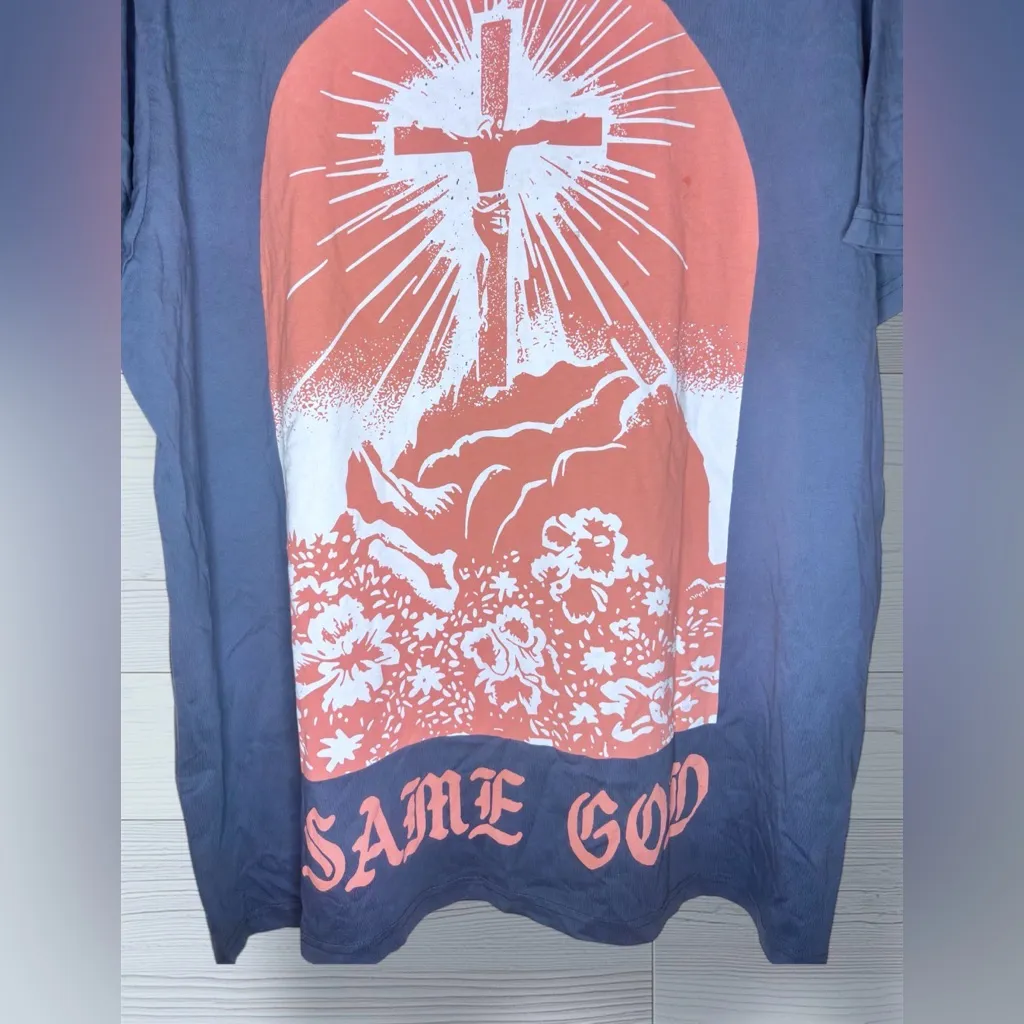 ELEVATION WORSHIP Women’s Casual Oversized Graphic Drop Shoulder Tee Blue Size XL - Image 7