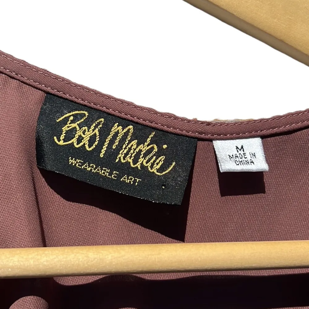 Bob Mackie Wearable Art Open Front Flowy Embroidered Shoulder Vest Size Medium - Image 7