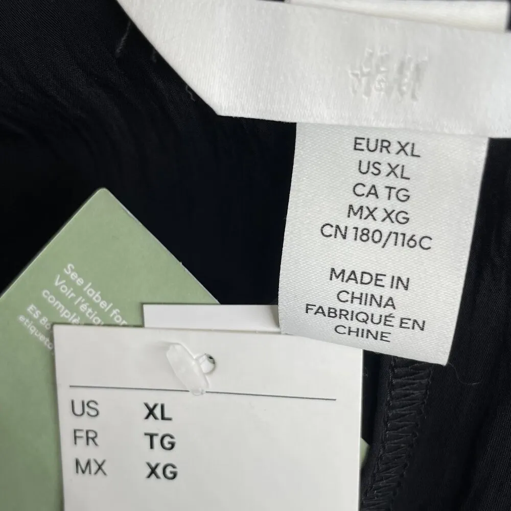 Women's Black Crinkled Low Cut Ruched Waist Maxi Bell Sleeve Dress XL Girly - Image 6