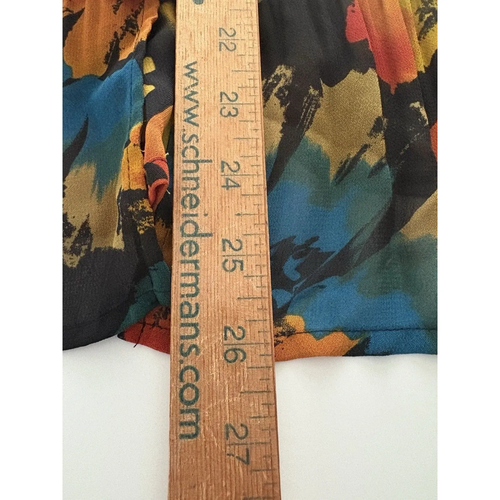 Vintage New York City Design Co Top Size L Brown Floral Ruffle Forest Fairy Fall Orange Size L - Image 7