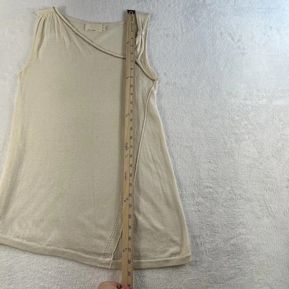 Margaret O'Leary XS Tunic Sweater Silk Linen Bend Asymmetric Sleeveless Knit - Image 8