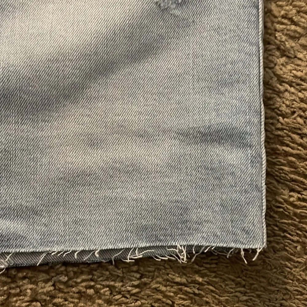 Pistola Denim Jean Mini Skirt Distressed Raw Hem Light Wash Blue Size 27 - Image 3