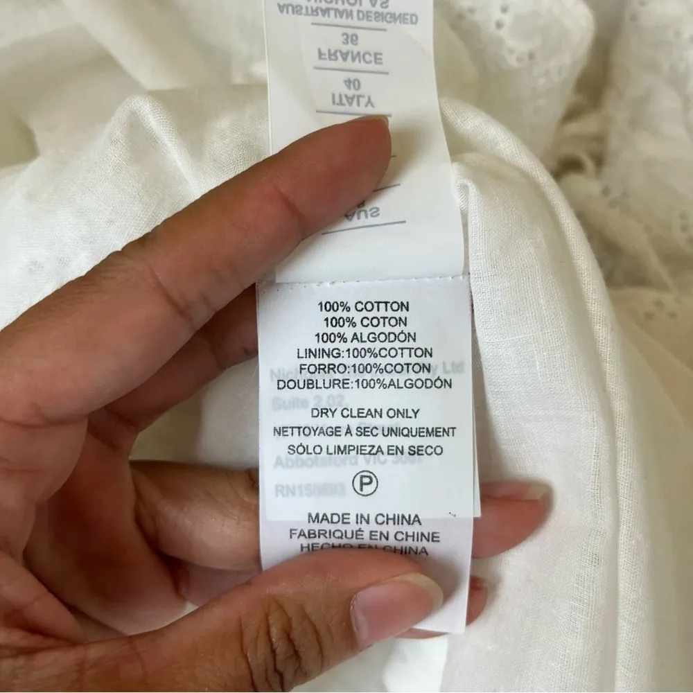 Nicholas Danni Dress in Feathering Ton Eyelet Size 4 - Image 10