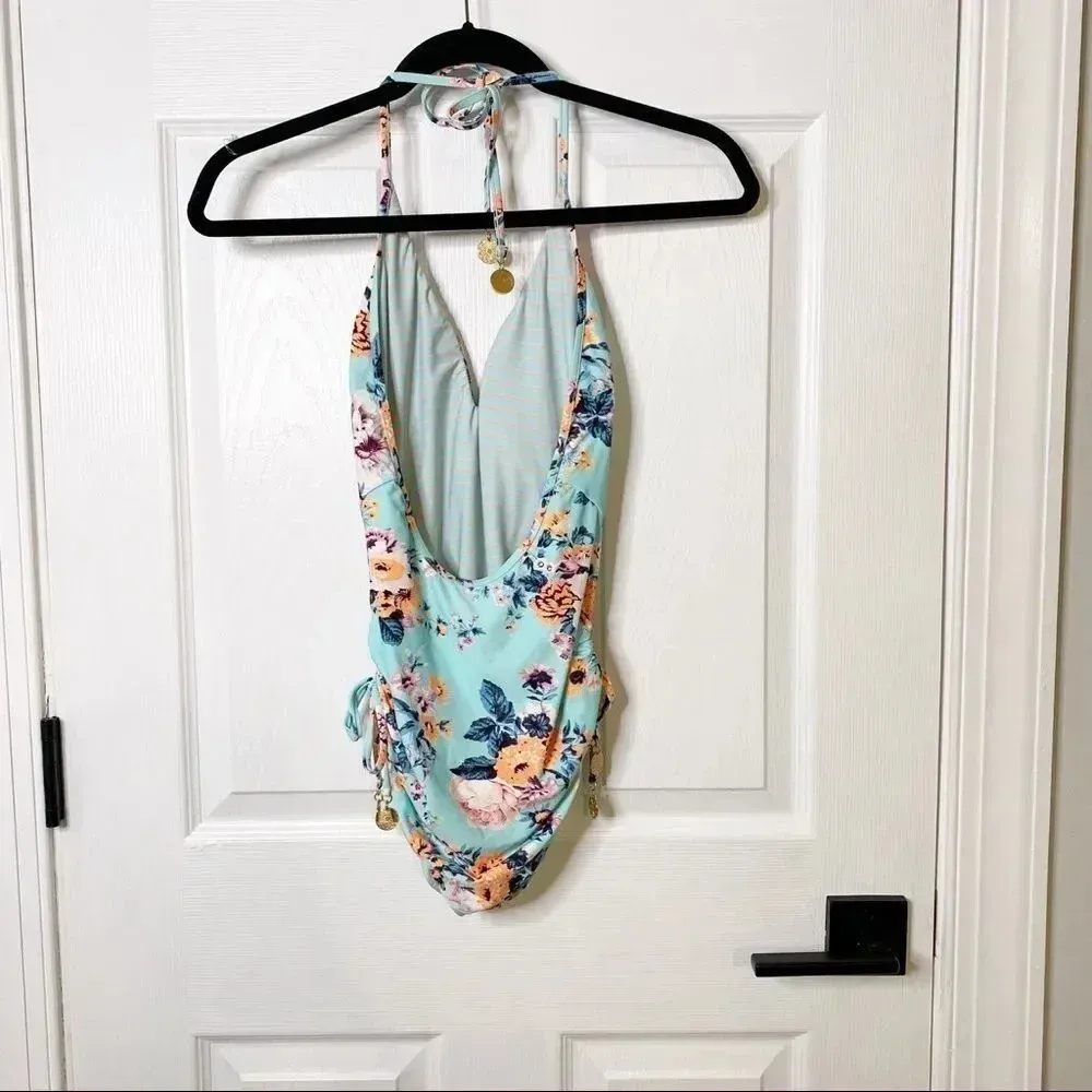 Seafolly Reversible Vintage Wildflower V-Neck Maillot‎ One Piece Swimsuit Size 4 - Image 9