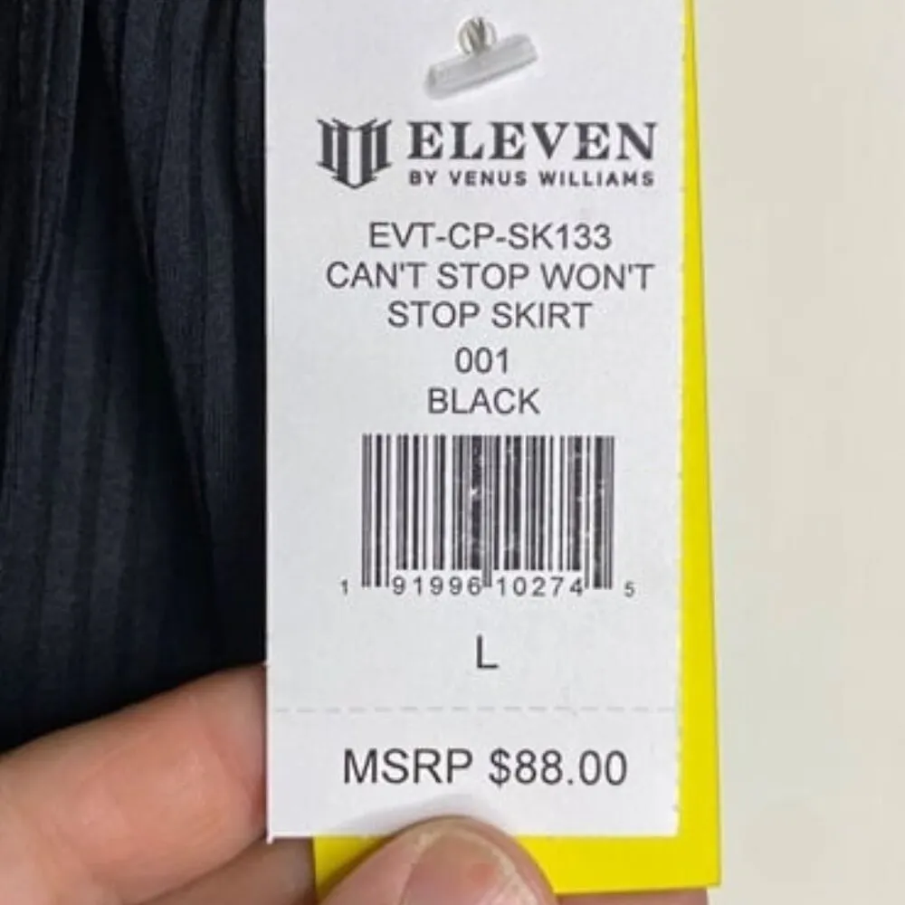 Eleven Women`s Can`t Stop Won`t Stop 13 Inch Tennis Skort large black $88 msrp - Image 3