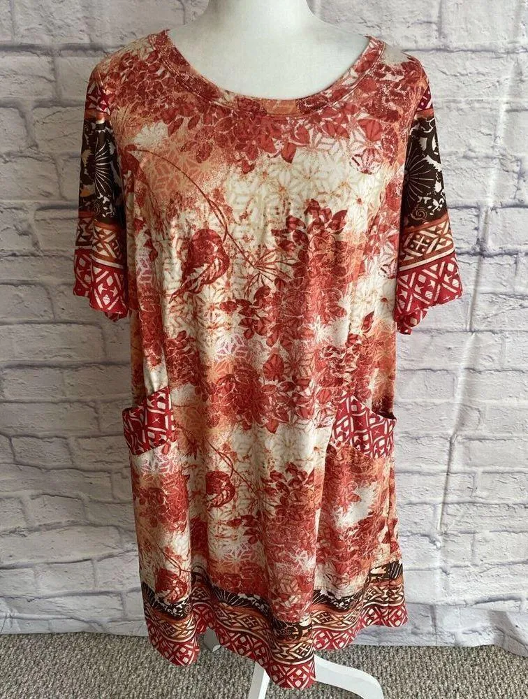 Rabbit Rabbit Rabbit Women’s CasualColorful Boho Casual Shift Dress NWT Size 16W - Image 9