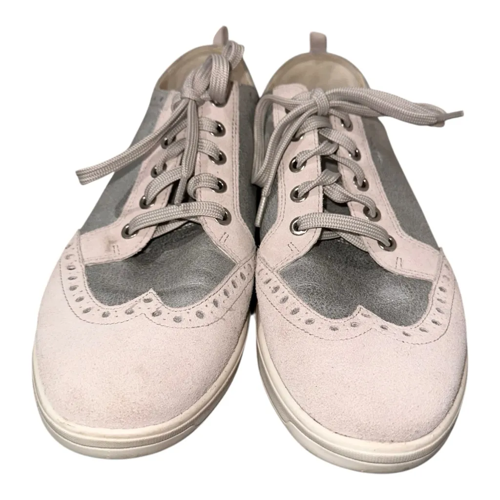 GEOX Respira Women’s Metallic Silver and Gray Wingtip Sneaker Size 10.5/EU 41 - Image 3