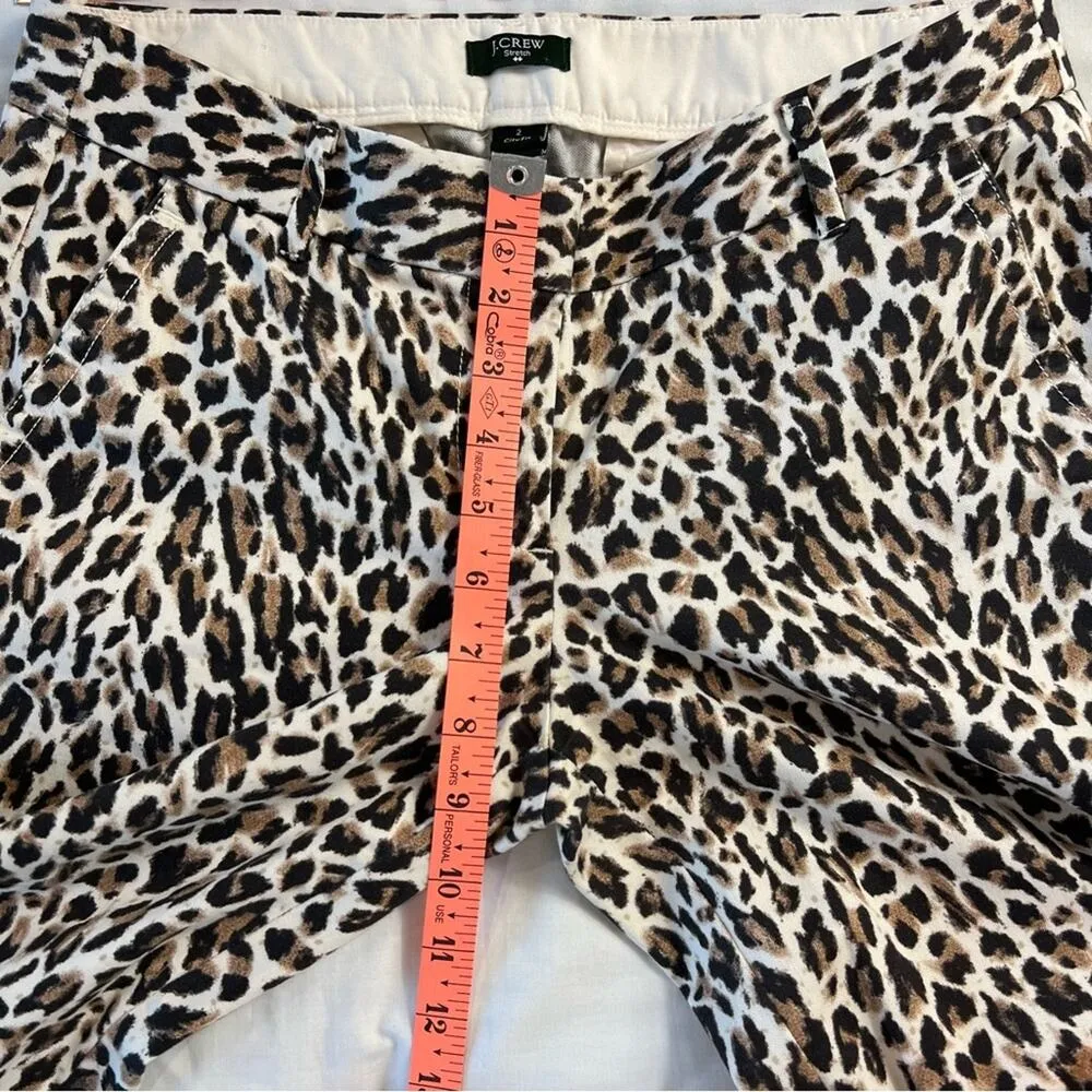 J.Crew Women's 2 Stretch City Fit Cheetah Chino Pants Bold - Image 9