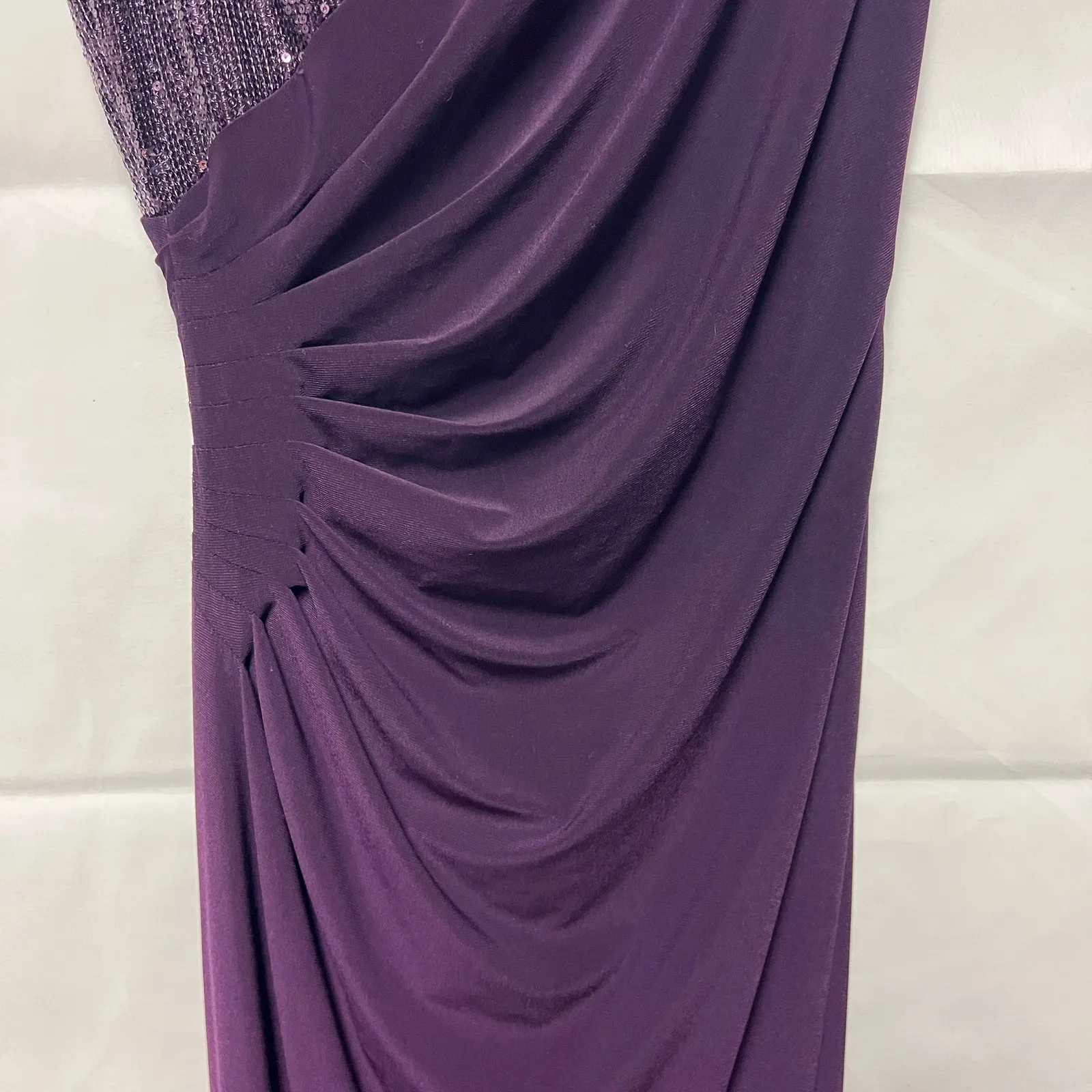 R&M Richards Sequin Sleeveless Purple Maxi Dress Size 6 Party Cocktail - Image 8