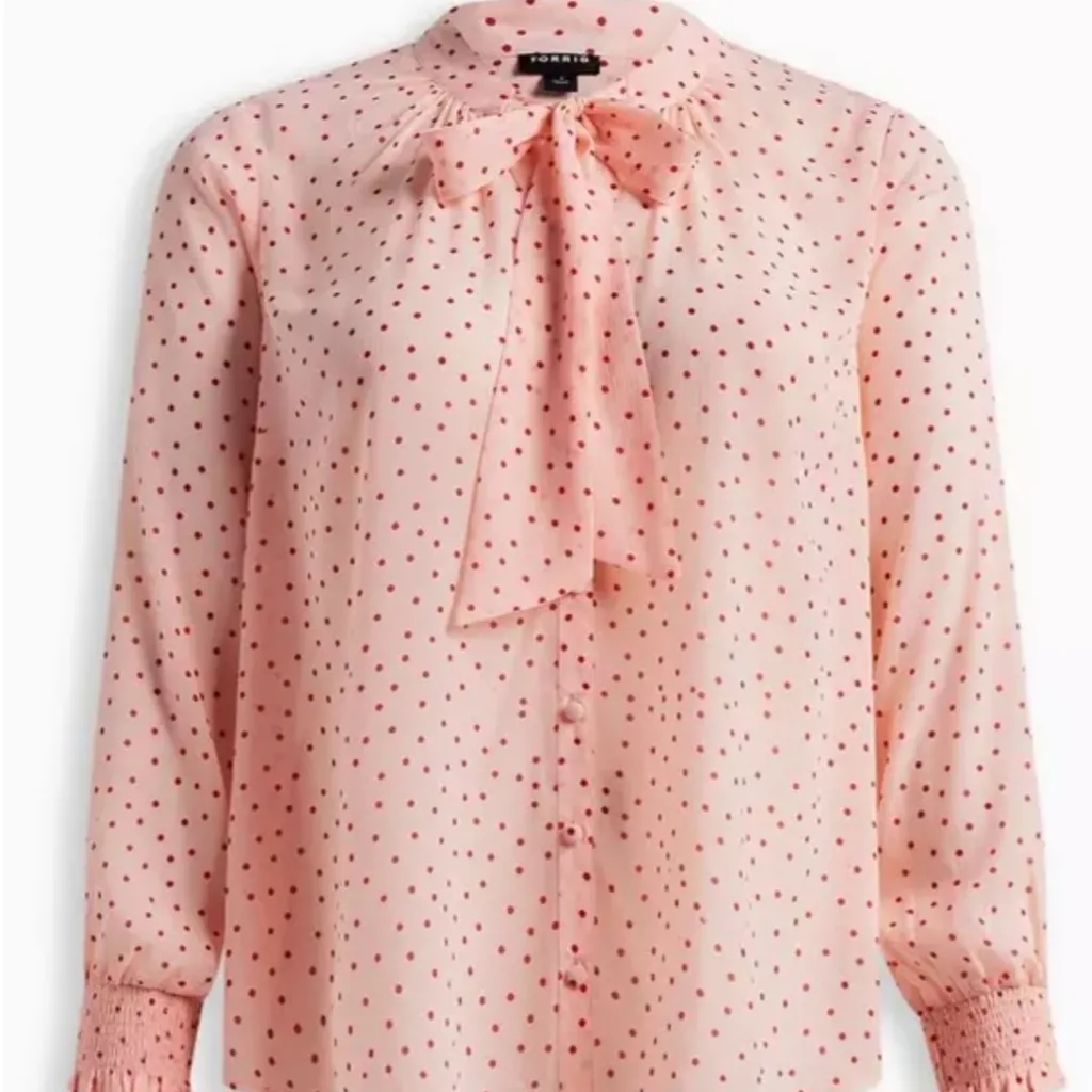 Torrid Sz 3 Women's Pink Polka Dot Blouse - Image 14