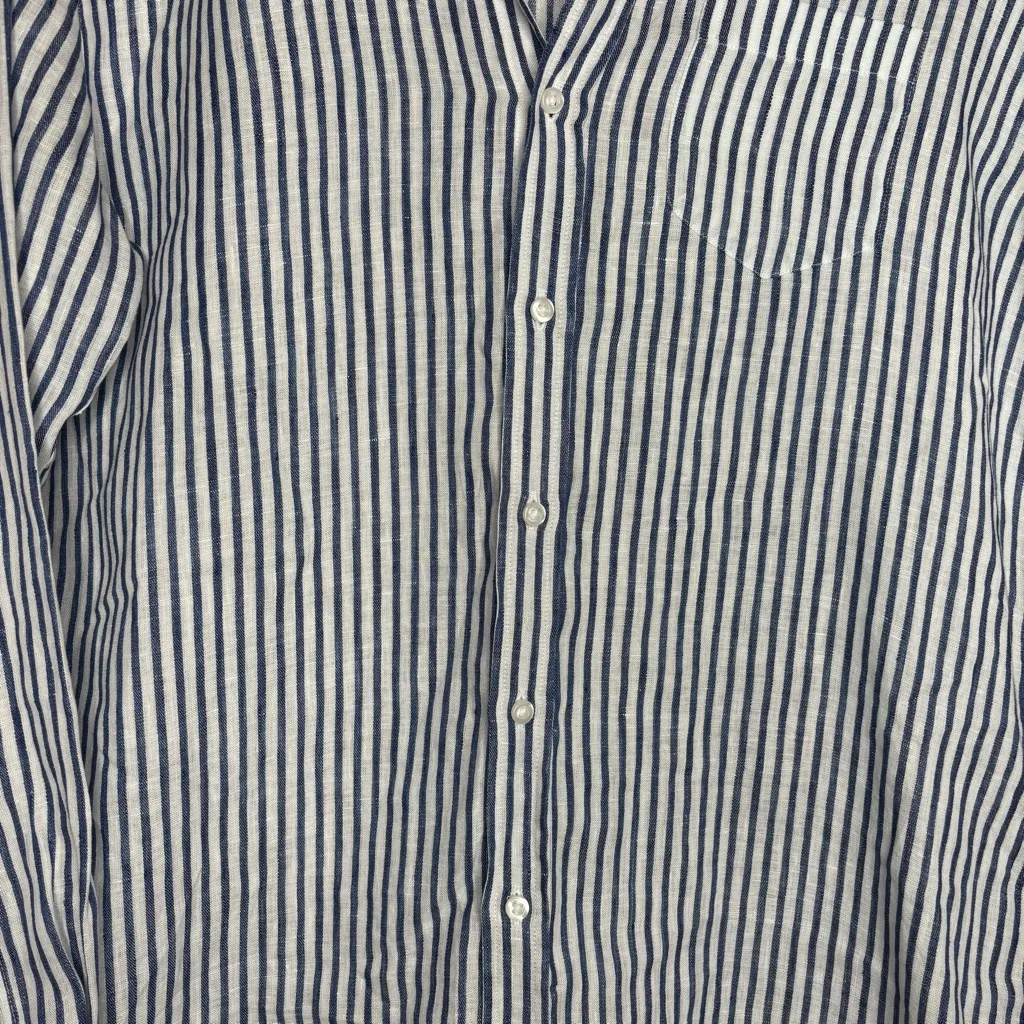 Frank & Eileen Mary Classic Linen Striped Button Up Shirtdress - Image 5