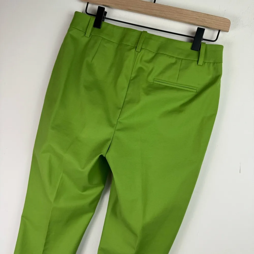 Lafayette 148 Pleat Trousers Sz 0 Green Slim Cut Tapered Dress Pants - Image 11