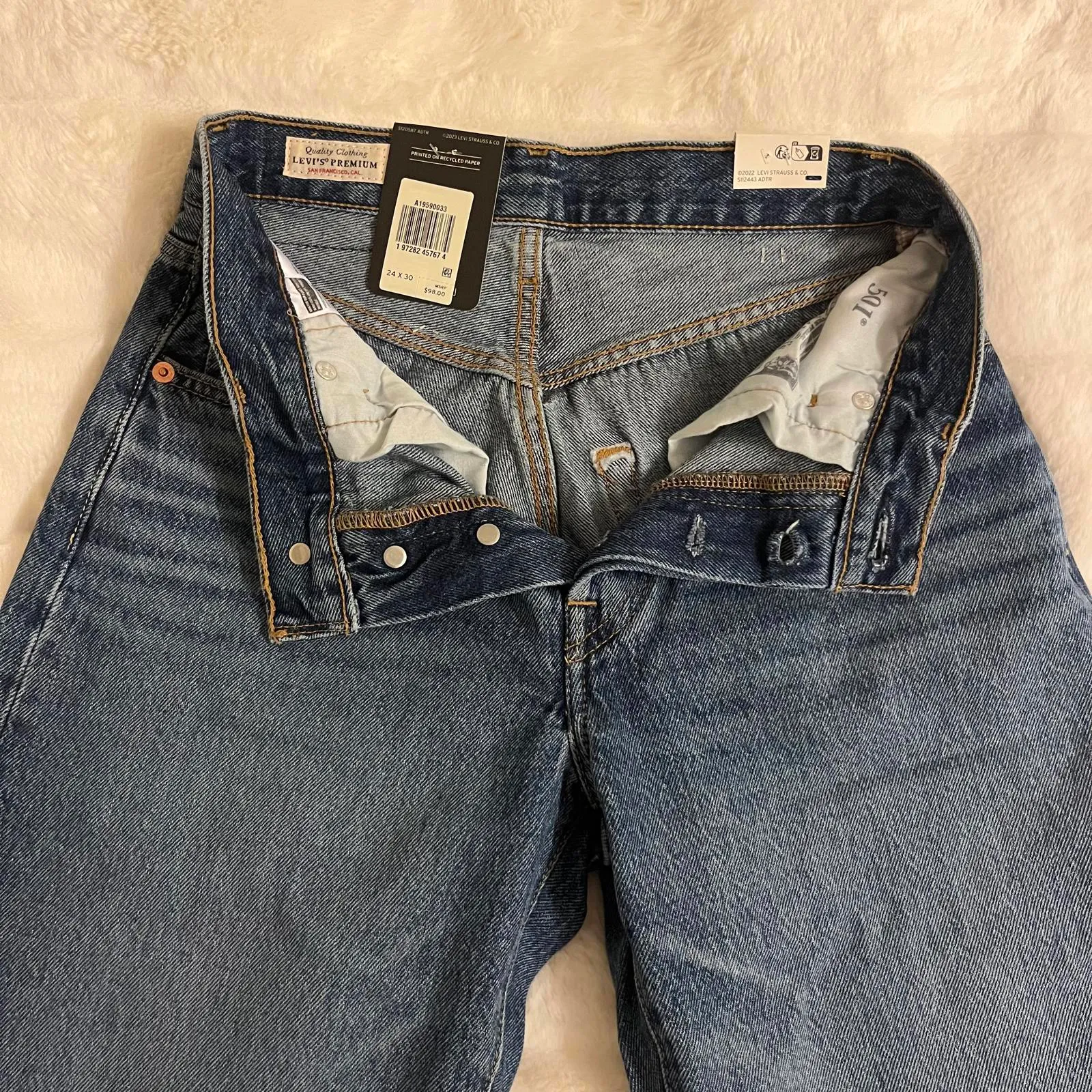 Levi's 501 90s Jeans Blue Size 24 - Image 2