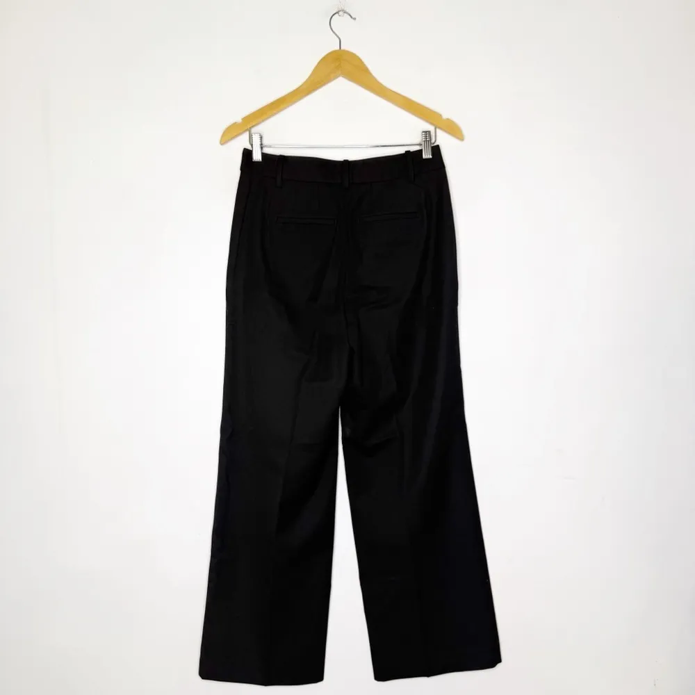 Talbots Black Wide Leg Trouser Pants Size 2 Petite Wool Stretch - Image 3