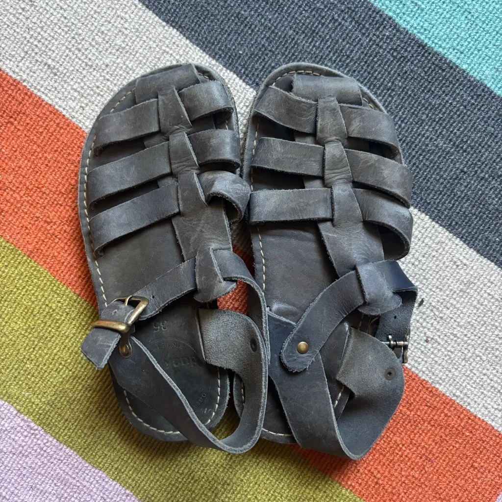Black Duckfeet Ringkobing Leather Sandals | Size 35 - Image 8