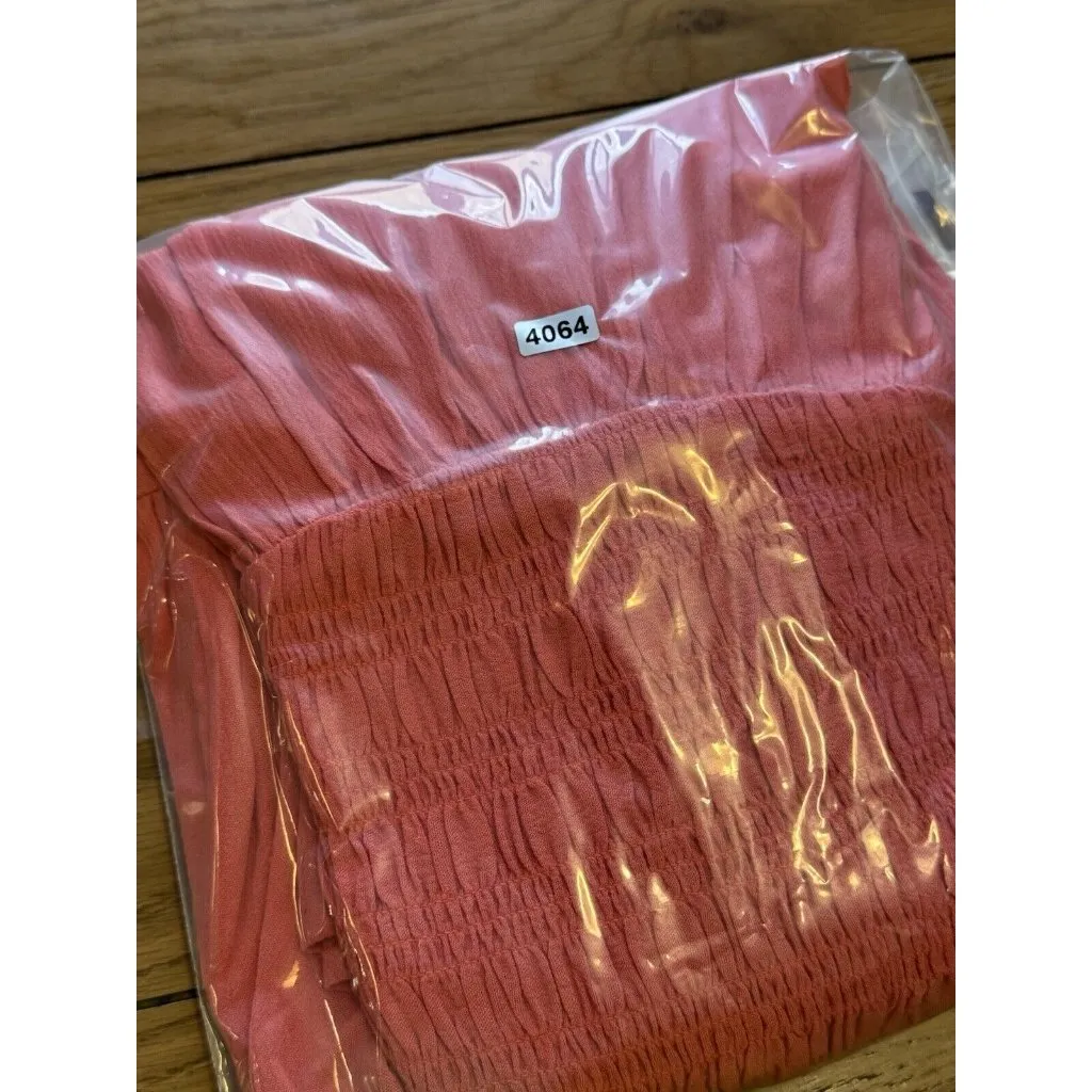 Torrid Coral Smocked Baby Doll Top Blouse Size 0‎ Beach Summer Colorful - Image 10